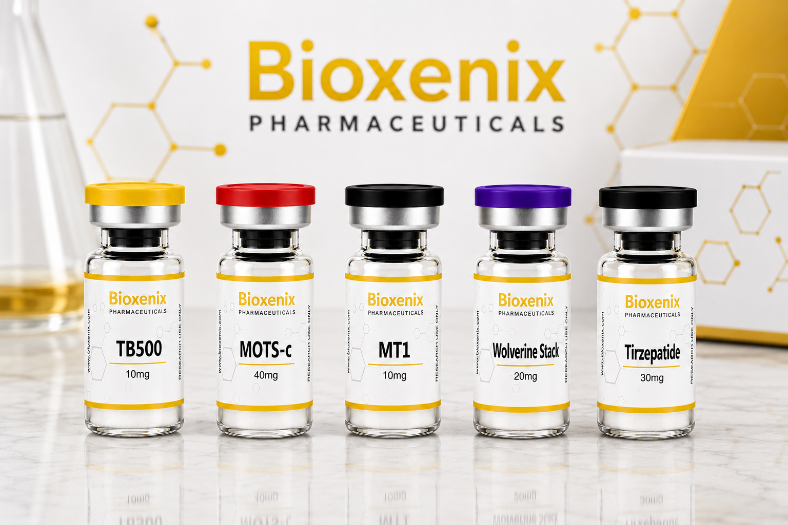 A selection of Bioxenix branded research vials